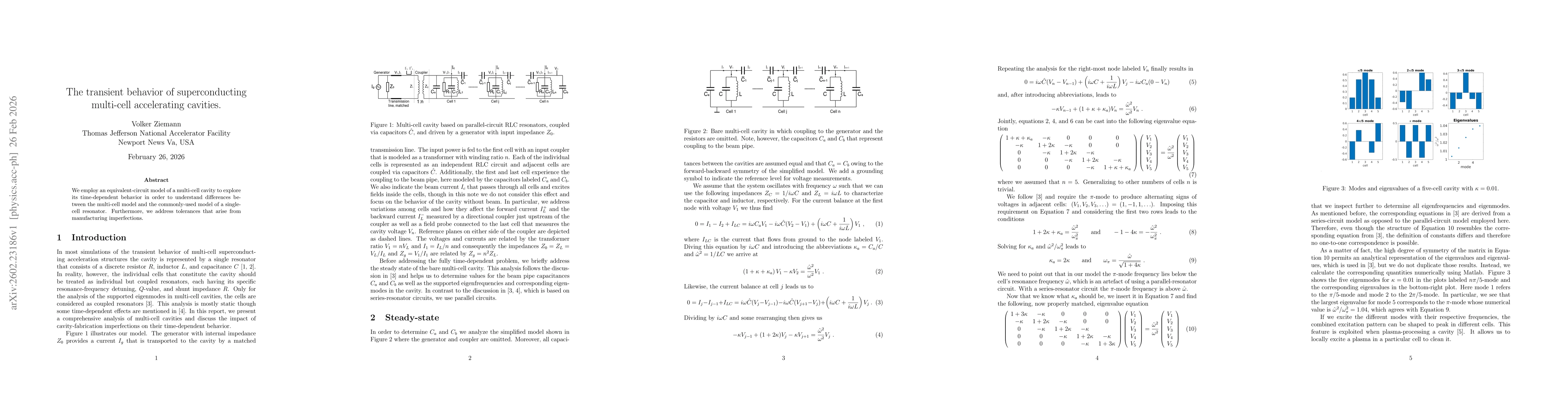 Thumbnail for The transient behavior of superconducting multi-cell accelerating cavities