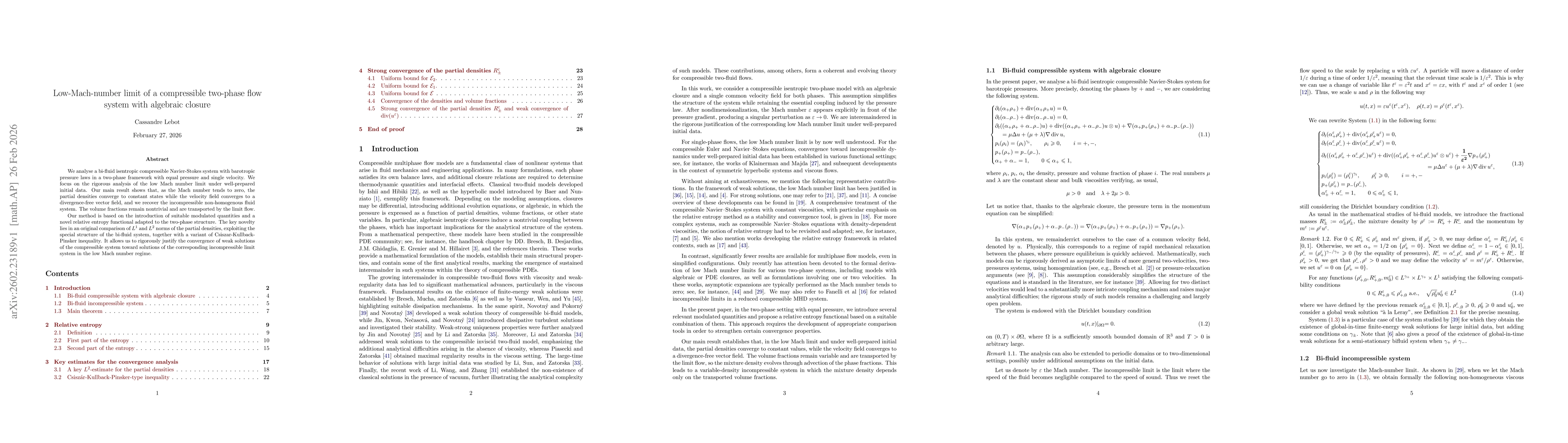 Thumbnail for Low-Mach-number limit of a compressible two-phase flow system with algebraic closure