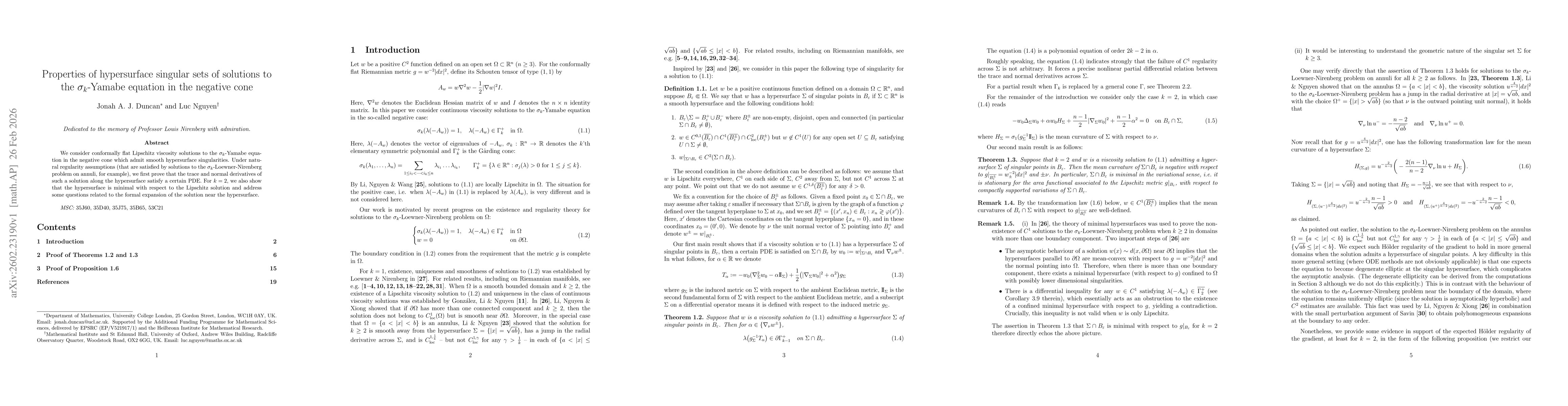 Thumbnail for Properties of hypersurface singular sets of solutions to the $σ_k$-Yamabe equation in the negative cone