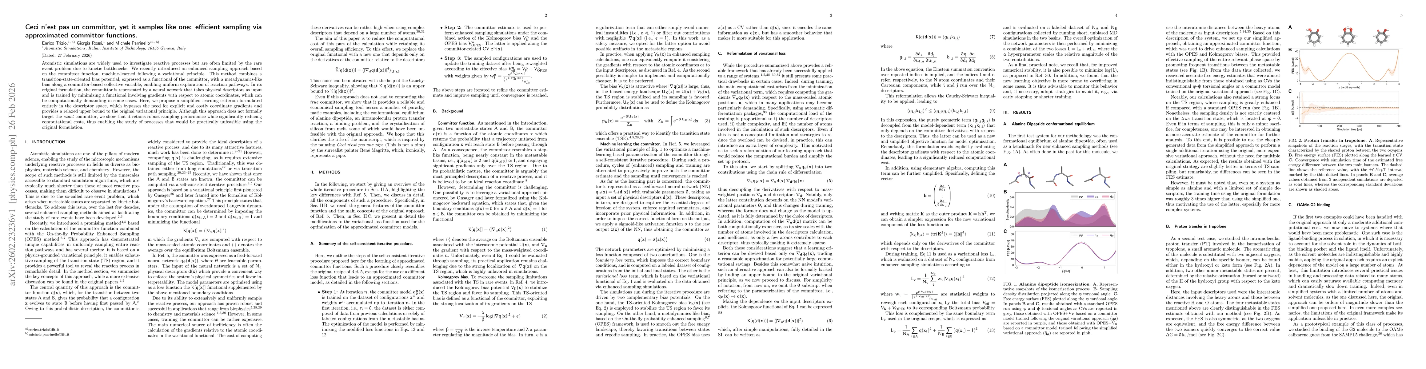 Thumbnail for Ceci n'est pas un committor, yet it samples like one: efficient sampling via approximated committor functions