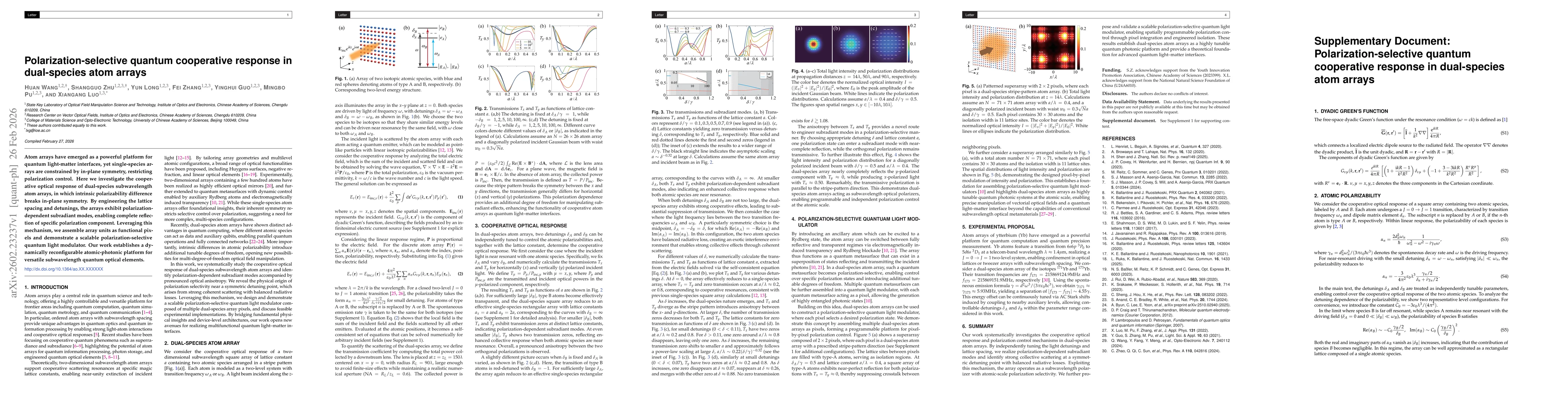 Thumbnail for Polarization-selective quantum cooperative response in dual-species atom arrays