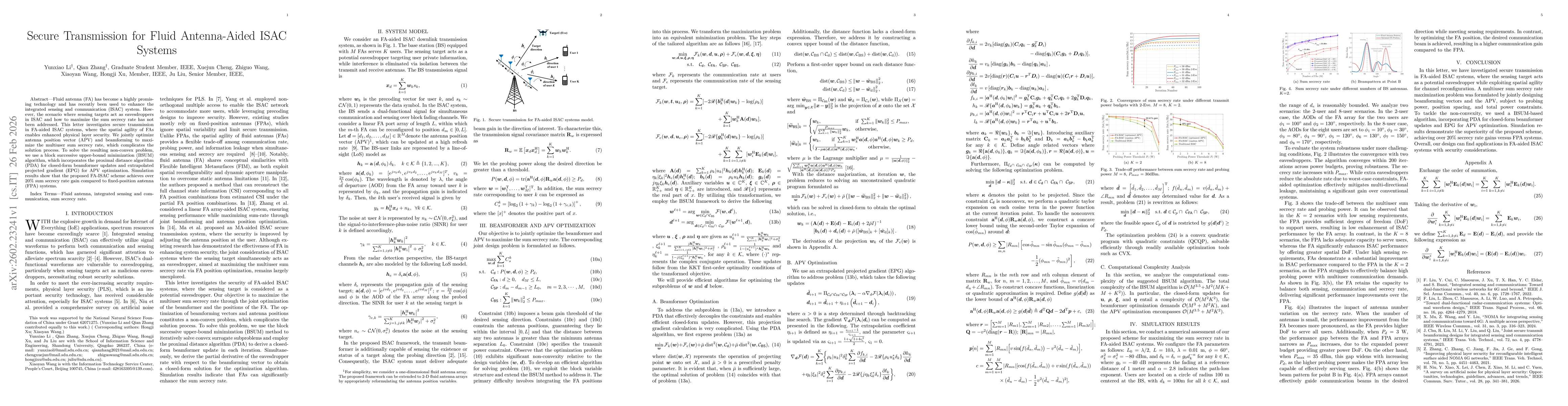 Thumbnail for Secure Transmission for Fluid Antenna-Aided ISAC Systems