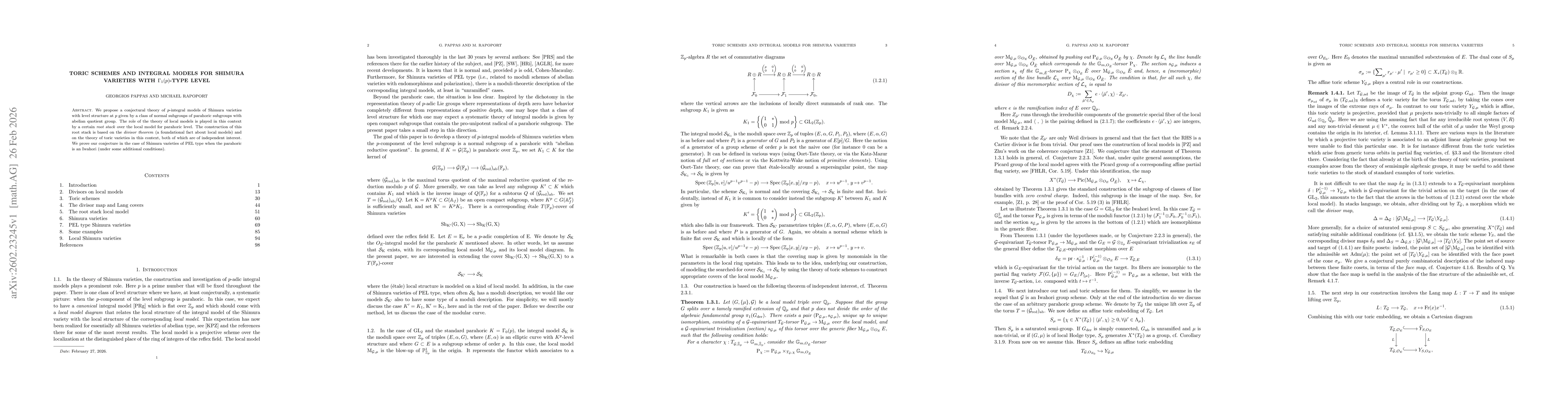 Thumbnail for Toric schemes and integral models for Shimura varieties with $Γ_1(p)$-type level