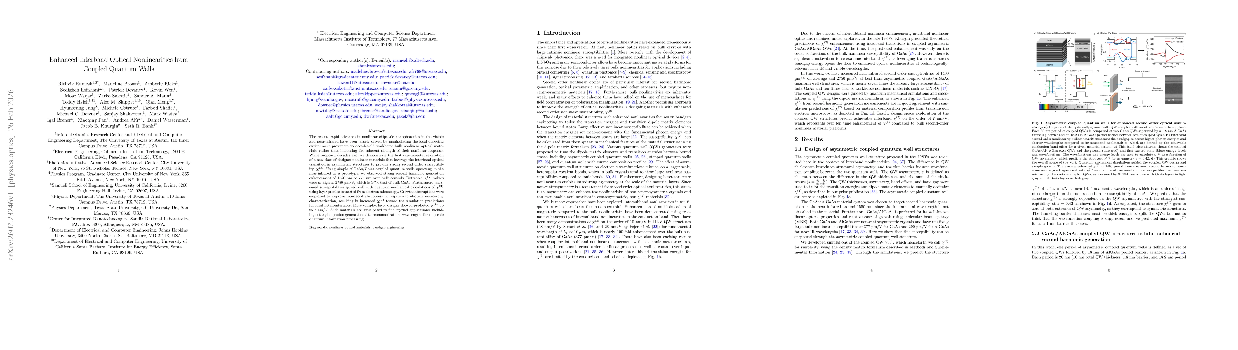 Thumbnail for Enhanced Interband Optical Nonlinearities from Coupled Quantum Wells