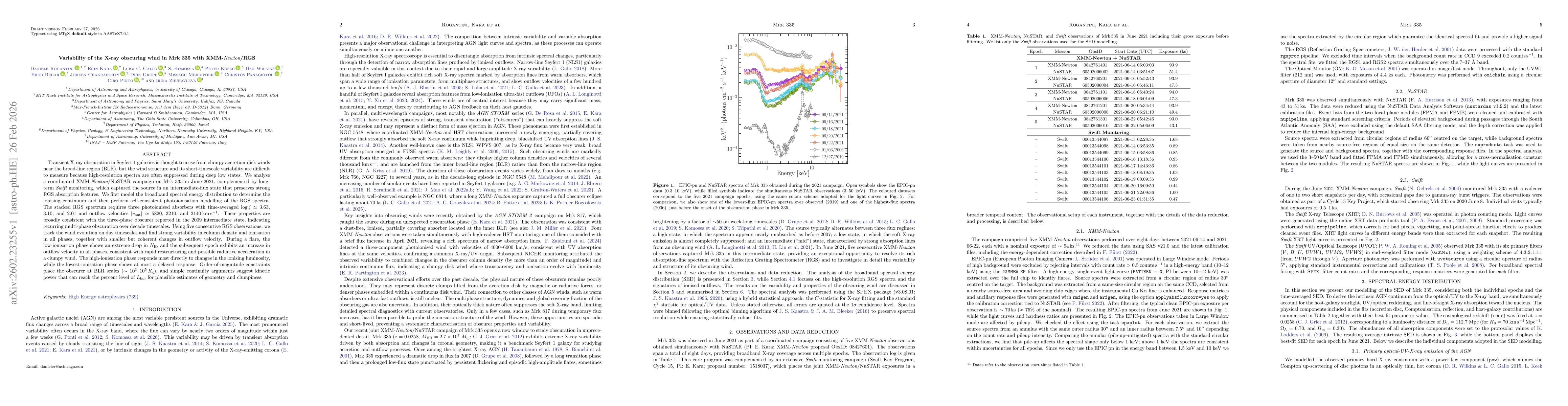 Thumbnail for Variability of the X-ray obscuring wind in Mrk 335 with XMM-Newton/RGS