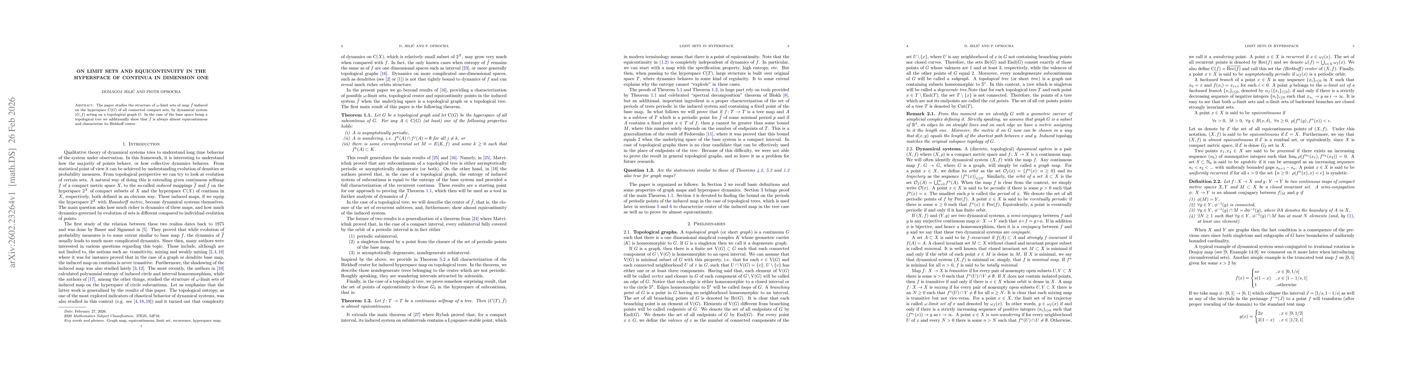 Thumbnail for On limit sets and equicontinuity in the hyperspace of continua in dimension one