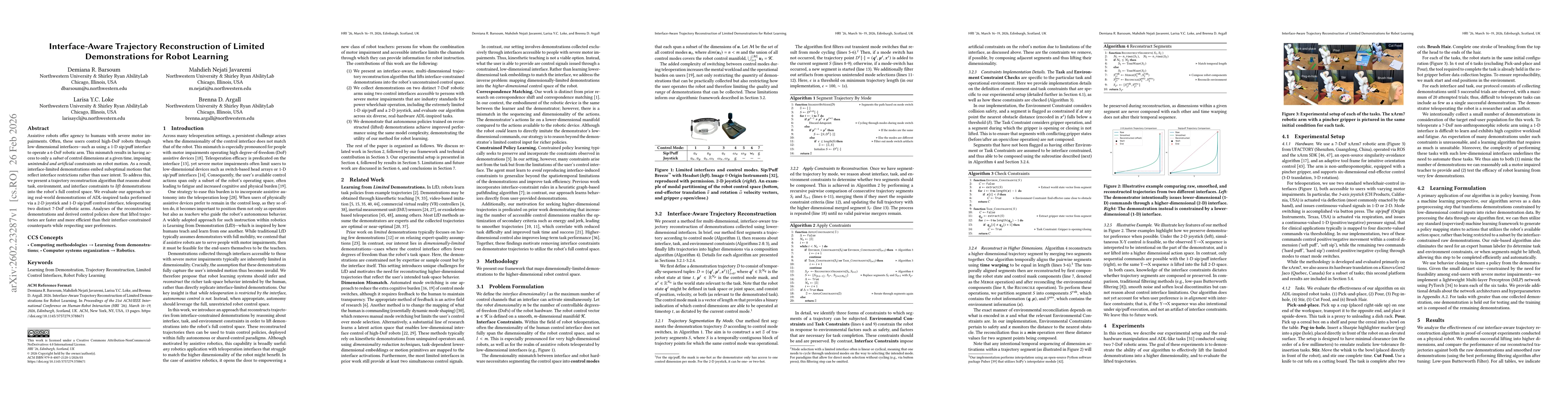 Thumbnail for Interface-Aware Trajectory Reconstruction of Limited Demonstrations for Robot Learning