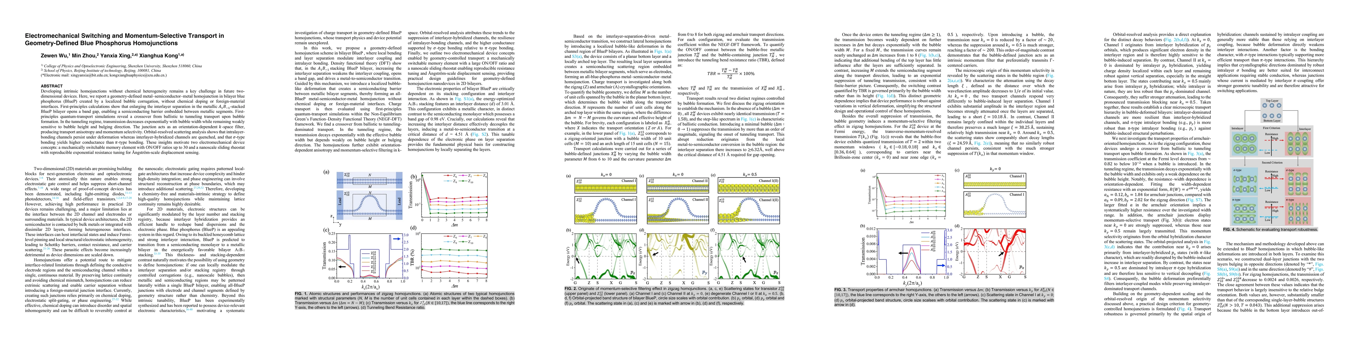 Thumbnail for Electromechanical Switching and Momentum-Selective Transport in Geometry-Defined Blue Phosphorus Homojunctions