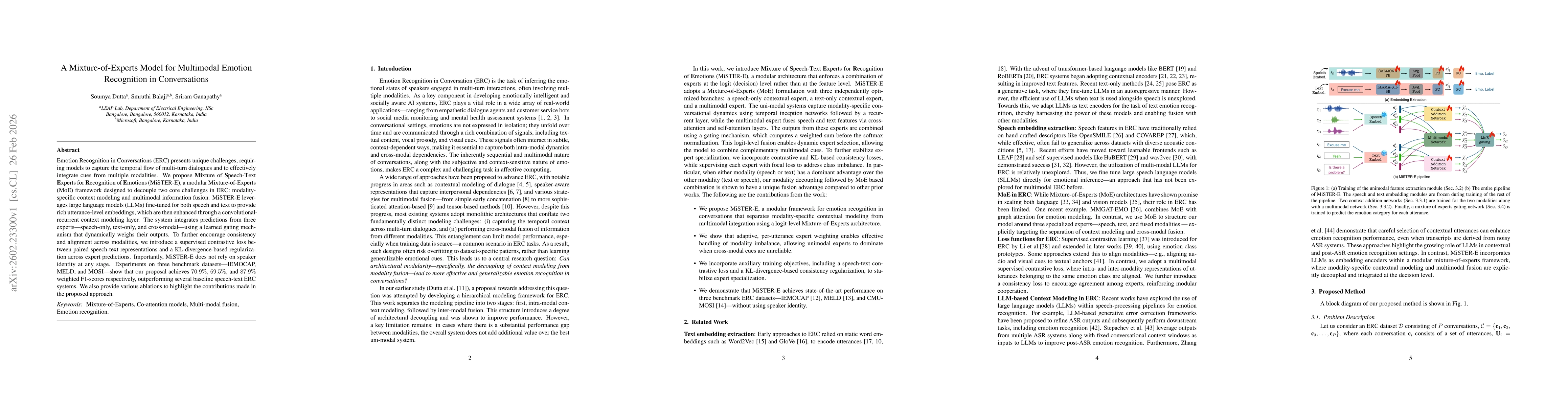 Thumbnail for A Mixture-of-Experts Model for Multimodal Emotion Recognition in Conversations