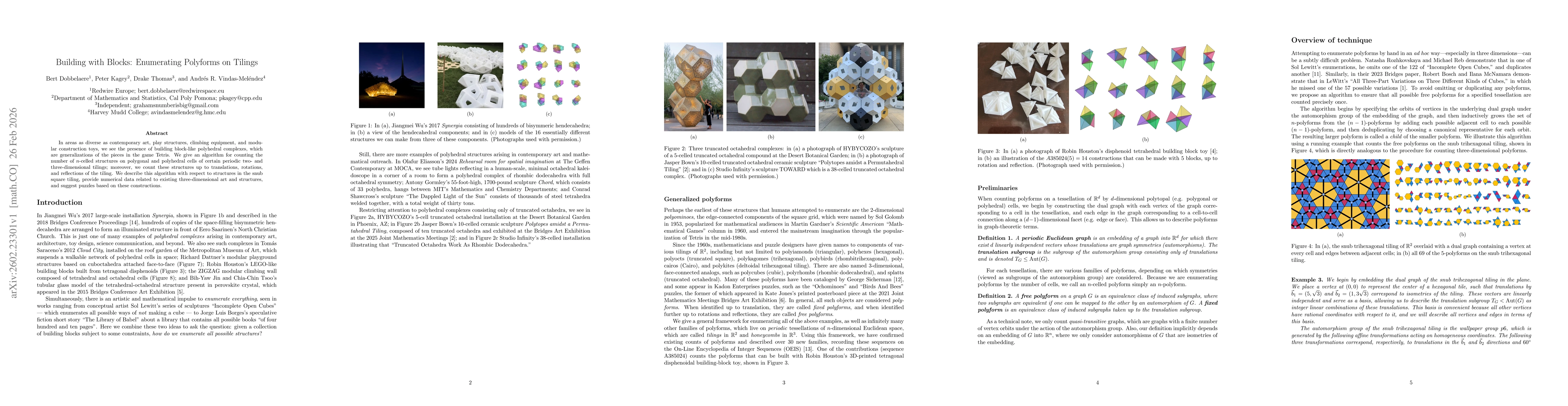 Thumbnail for Building with Blocks: Enumerating Polyforms on Tilings