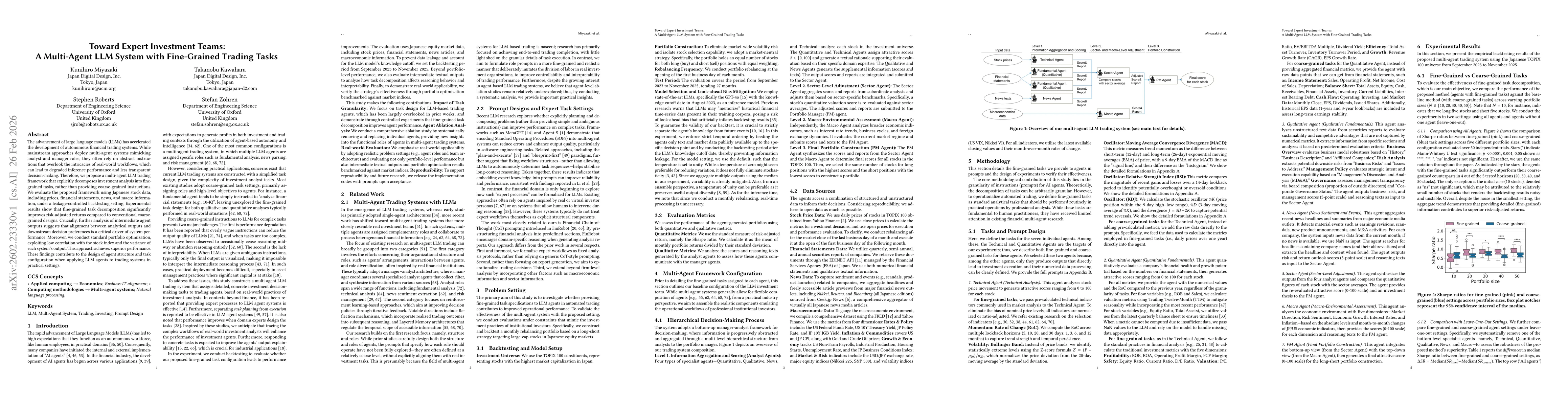 Thumbnail for Toward Expert Investment Teams:A Multi-Agent LLM System with Fine-Grained Trading Tasks