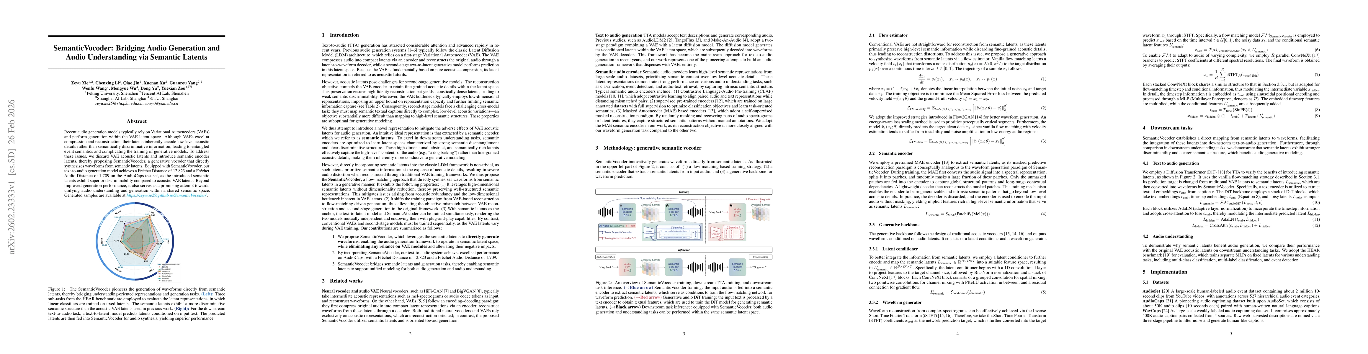 Thumbnail for SemanticVocoder: Bridging Audio Generation and Audio Understanding via Semantic Latents