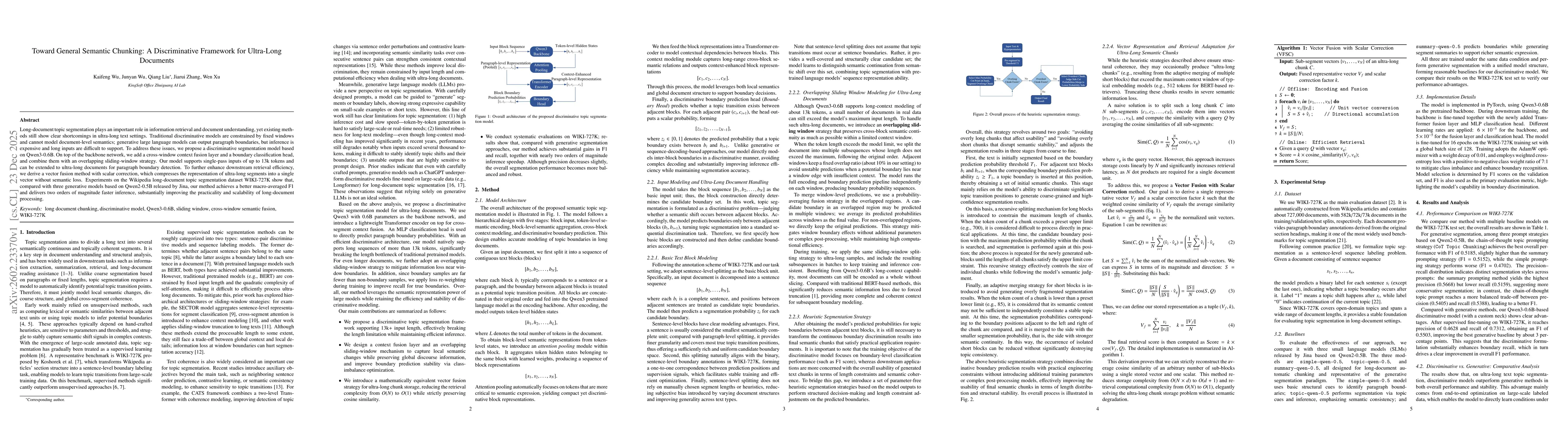 Thumbnail for Toward General Semantic Chunking: A Discriminative Framework for Ultra-Long Documents