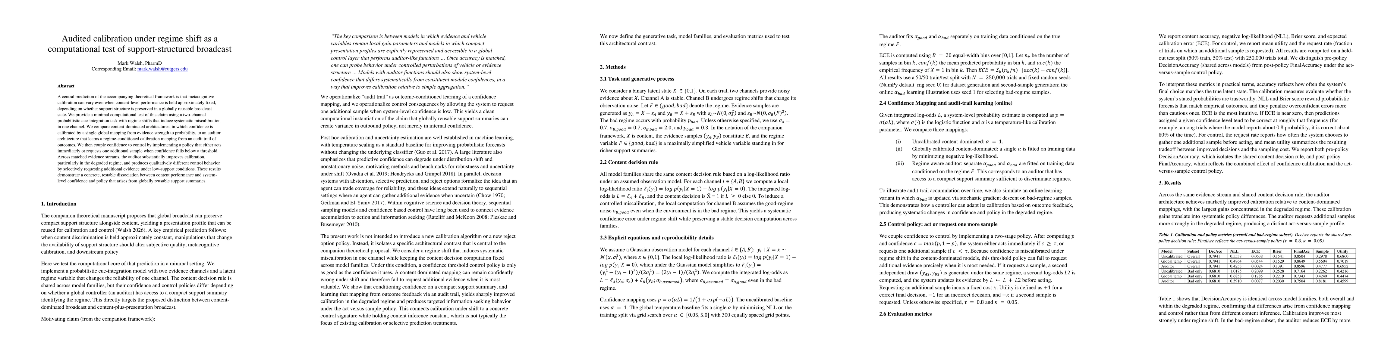 Thumbnail for Audited calibration under regime shift as a computational test of support-structured broadcast