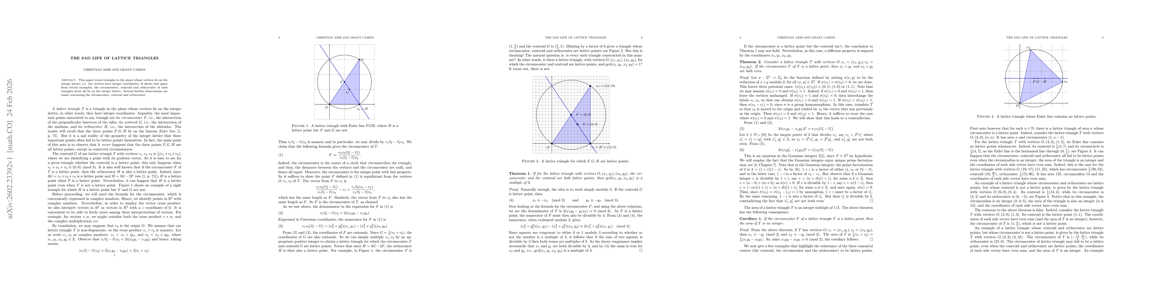 Thumbnail for The sad life of lattice triangles