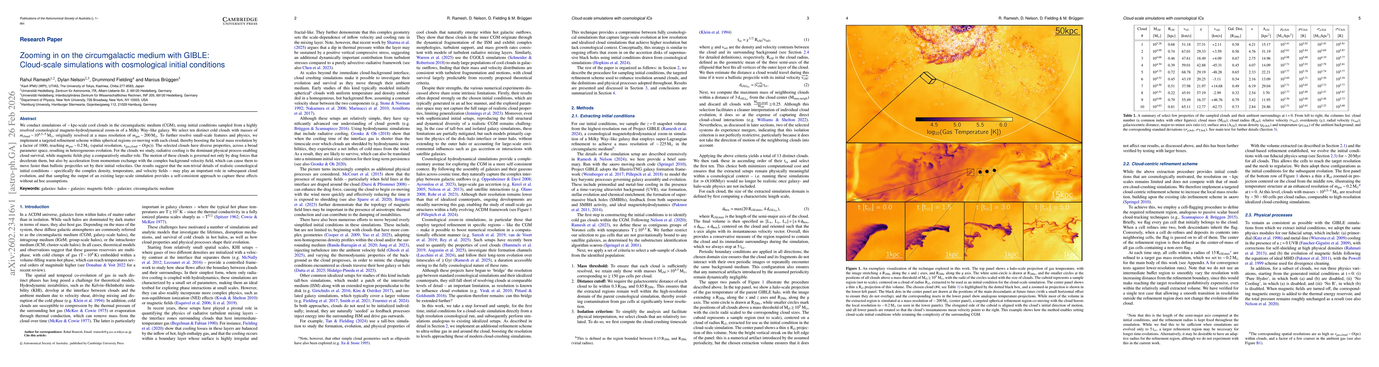 Thumbnail for Zooming in on the circumgalactic medium with GIBLE: Cloud-scale simulations with cosmological initial conditions
