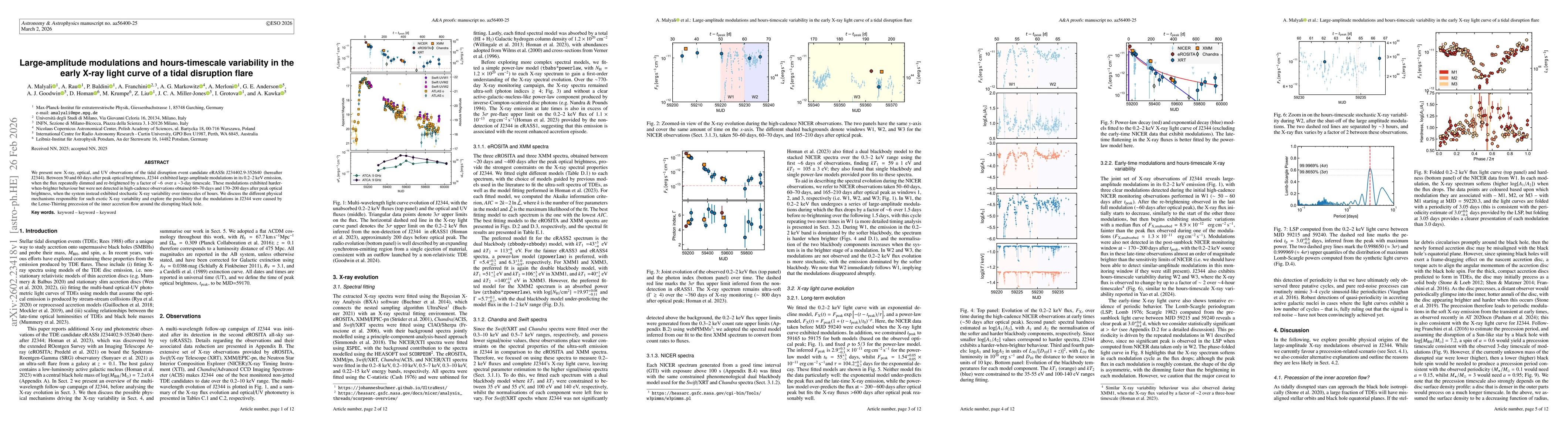 Thumbnail for Large-amplitude modulations and hours-timescale variability in the early X-ray light curve of a tidal disruption flare