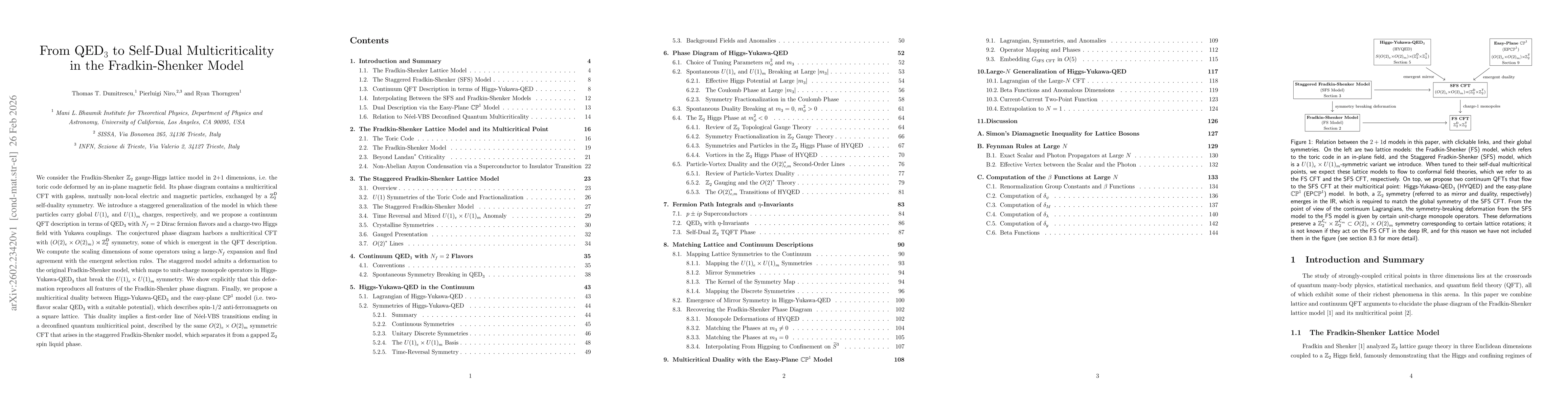 Thumbnail for From QED$_3$ to Self-Dual Multicriticality in the Fradkin-Shenker Model