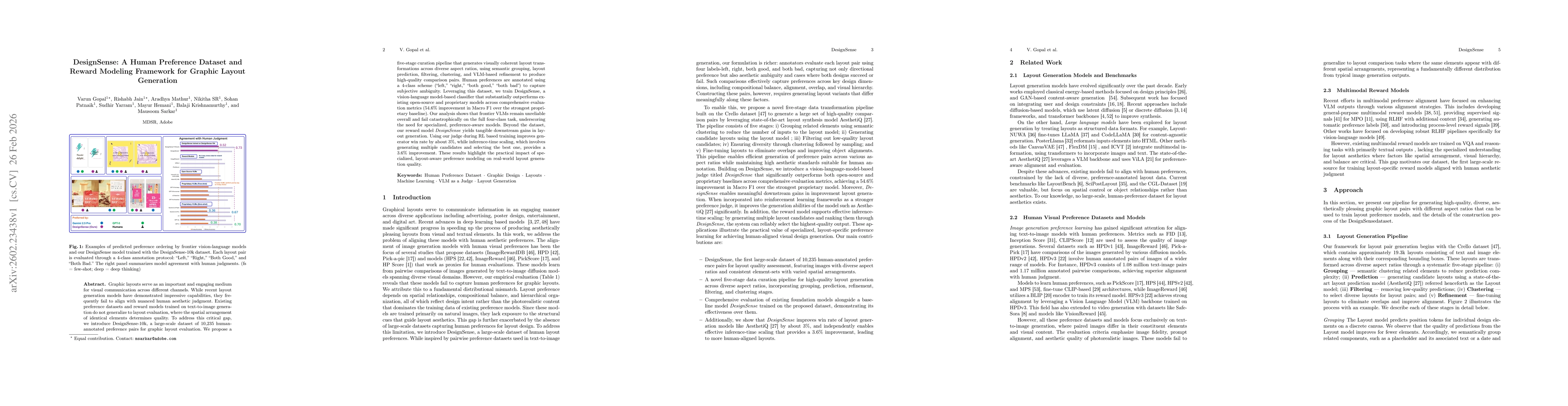 Thumbnail for DesignSense: A Human Preference Dataset and Reward Modeling Framework for Graphic Layout Generation