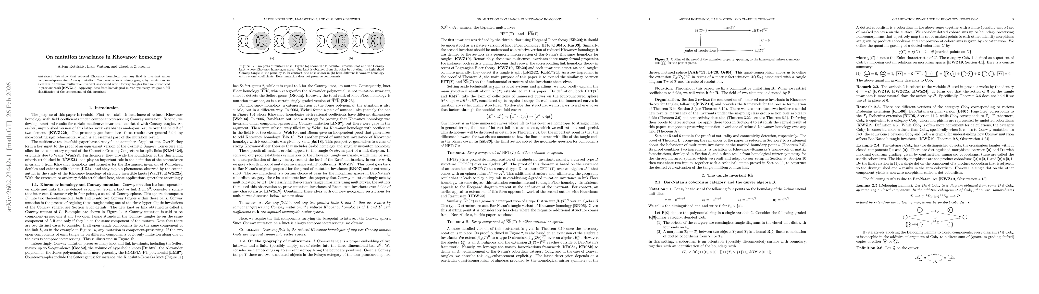 Thumbnail for On mutation invariance in Khovanov homology