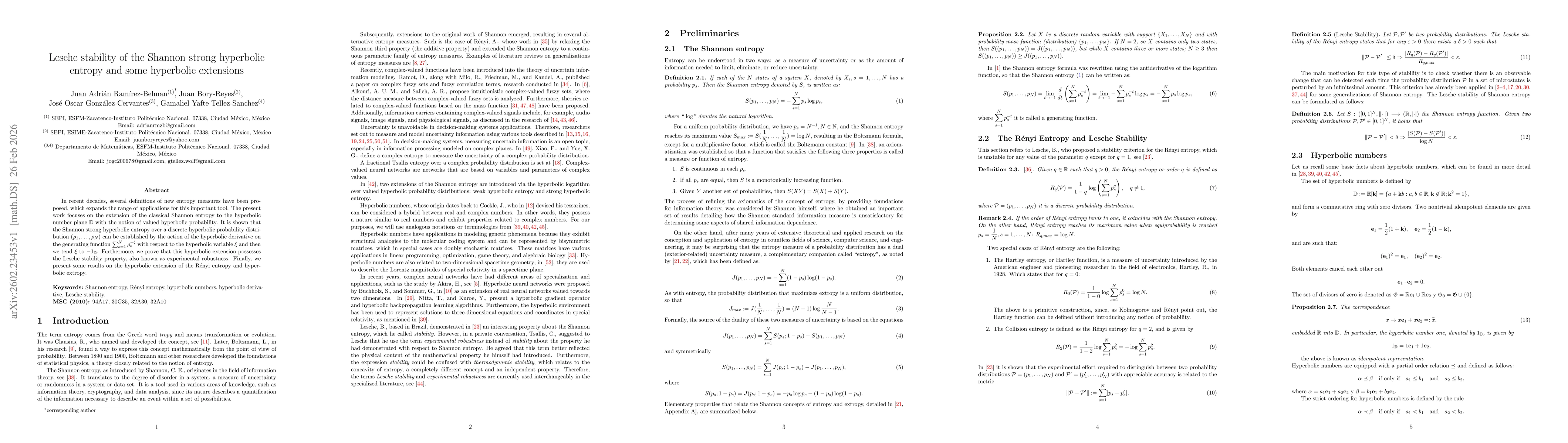 Thumbnail for Lesche stability of the Shannon strong hyperbolic entropy and some hyperbolic extensions