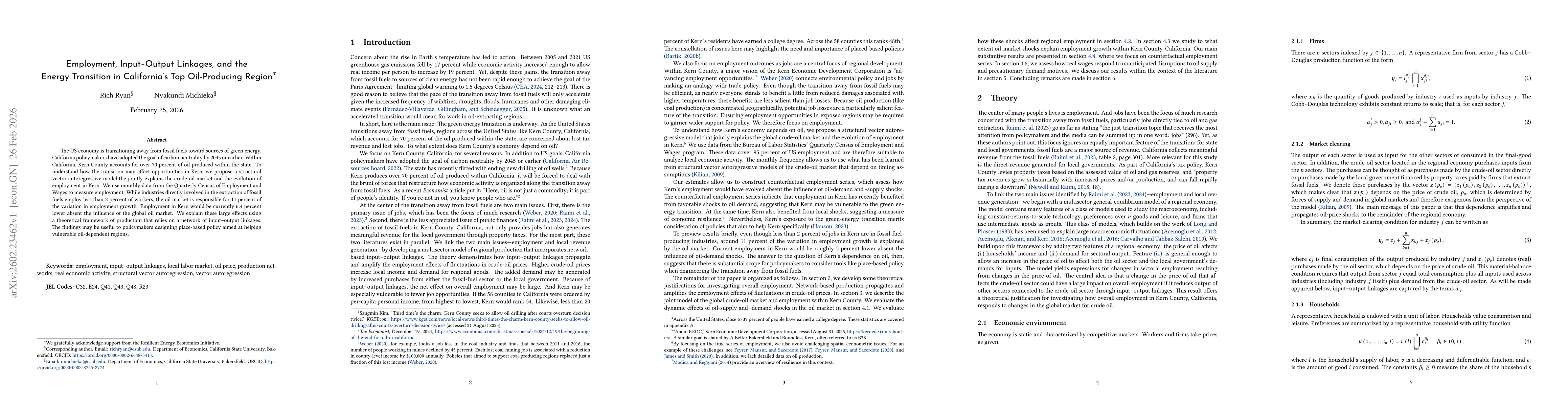 Thumbnail for Employment, Input-Output Linkages, and the Energy Transition in California's Top Oil-Producing Region
