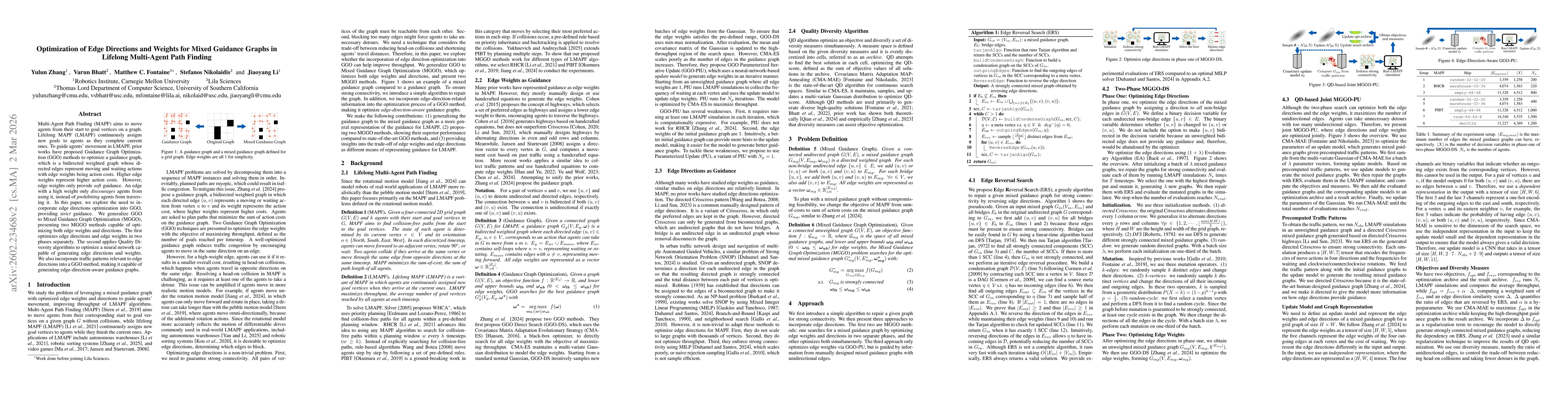 Thumbnail for Optimization of Edge Directions and Weights for Mixed Guidance Graphs in Lifelong Multi-Agent Path Finding