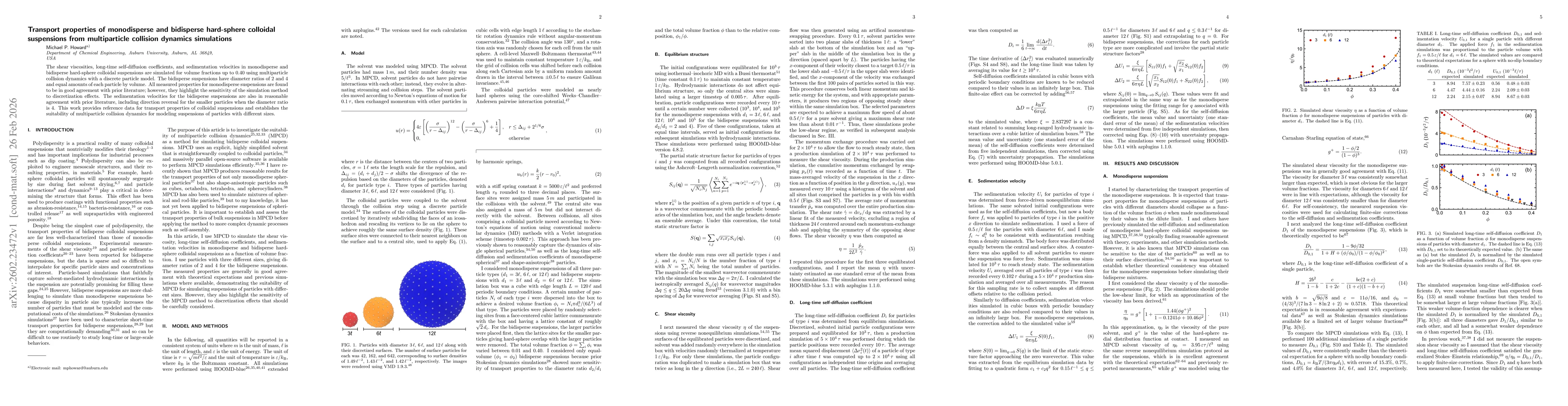 Thumbnail for Transport properties of monodisperse and bidisperse hard-sphere colloidal suspensions from multiparticle collision dynamics simulations
