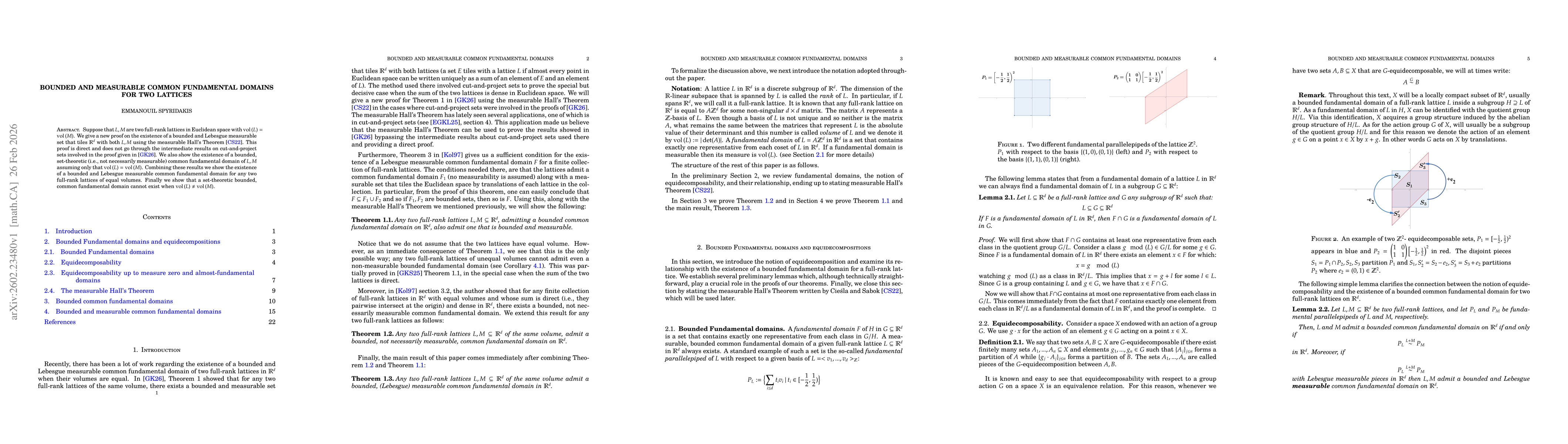 Thumbnail for Bounded and measurable common fundamental domains for two lattices