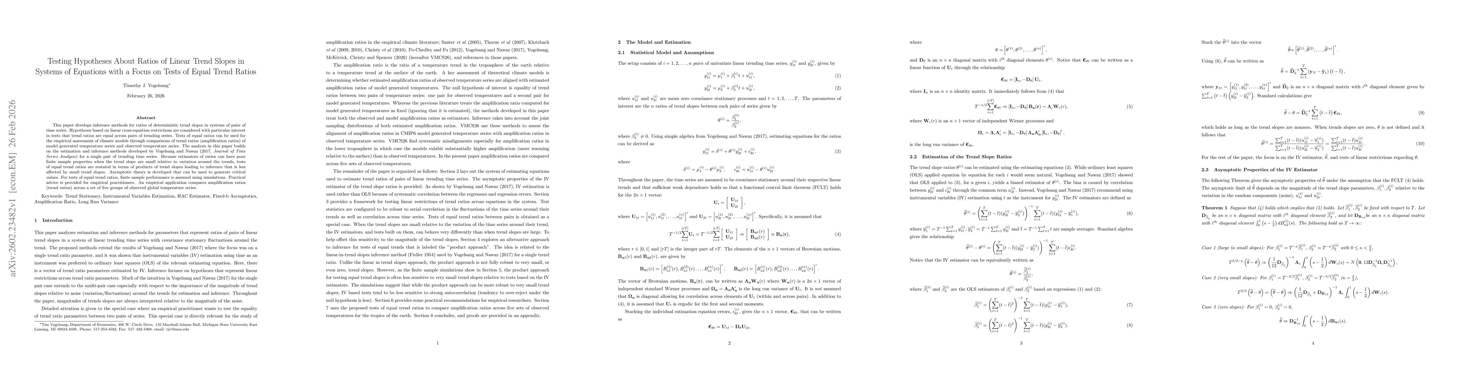 Thumbnail for Testing Hypotheses About Ratios of Linear Trend Slopes in Systems of Equations with a Focus on Tests of Equal Trend Ratios