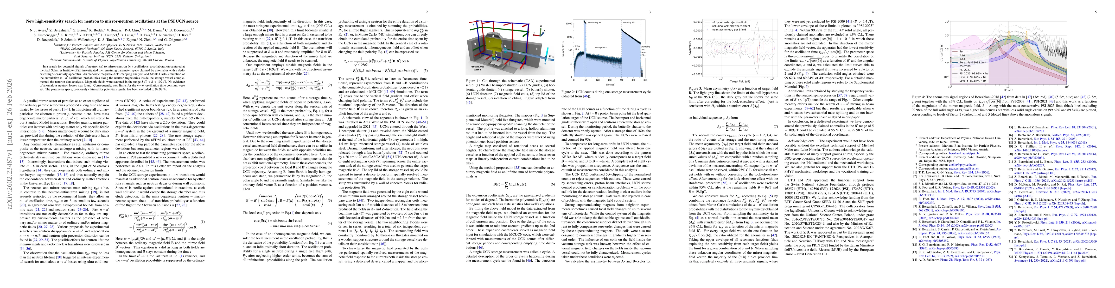 Thumbnail for New high-sensitivity search for neutron to mirror-neutron oscillations at the PSI UCN source