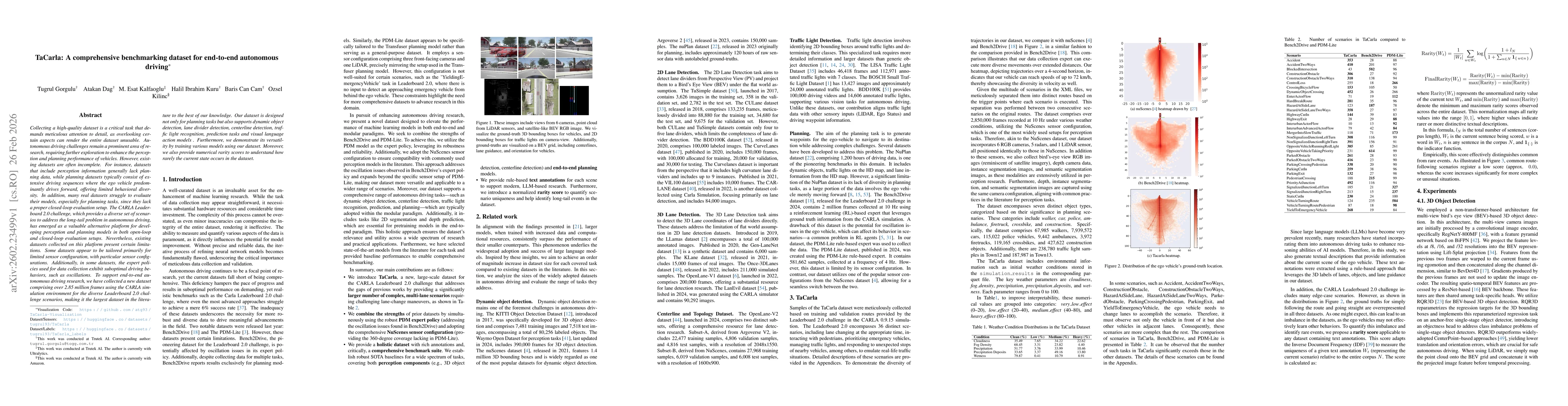 Thumbnail for TaCarla: A comprehensive benchmarking dataset for end-to-end autonomous driving