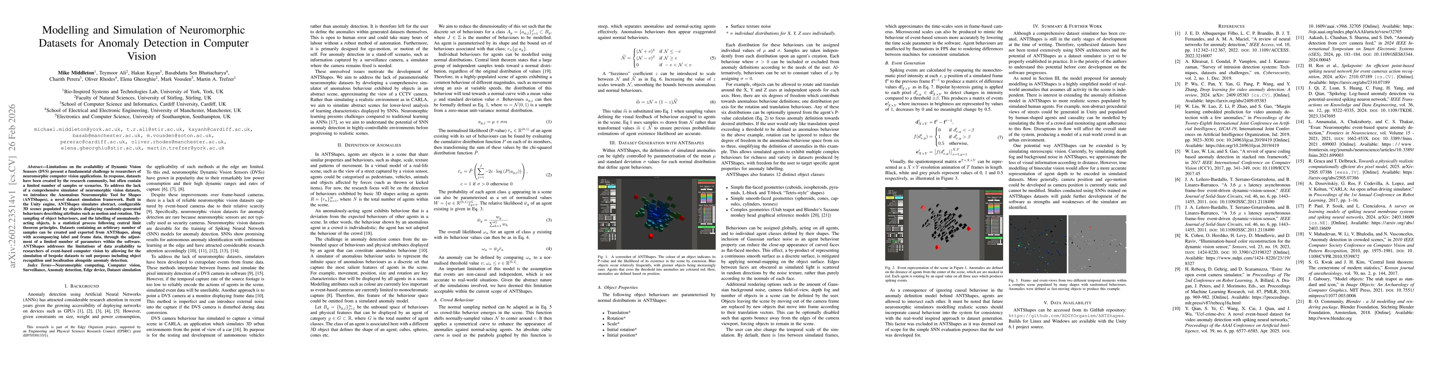 Thumbnail for Modelling and Simulation of Neuromorphic Datasets for Anomaly Detection in Computer Vision