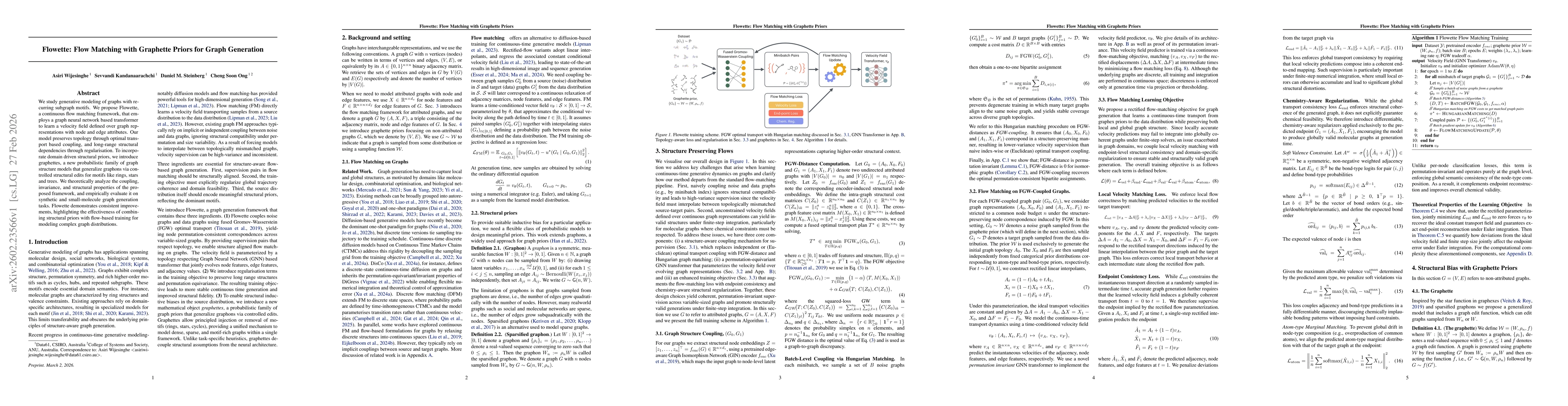 Thumbnail for Flowette: Flow Matching with Graphette Priors for Graph Generation