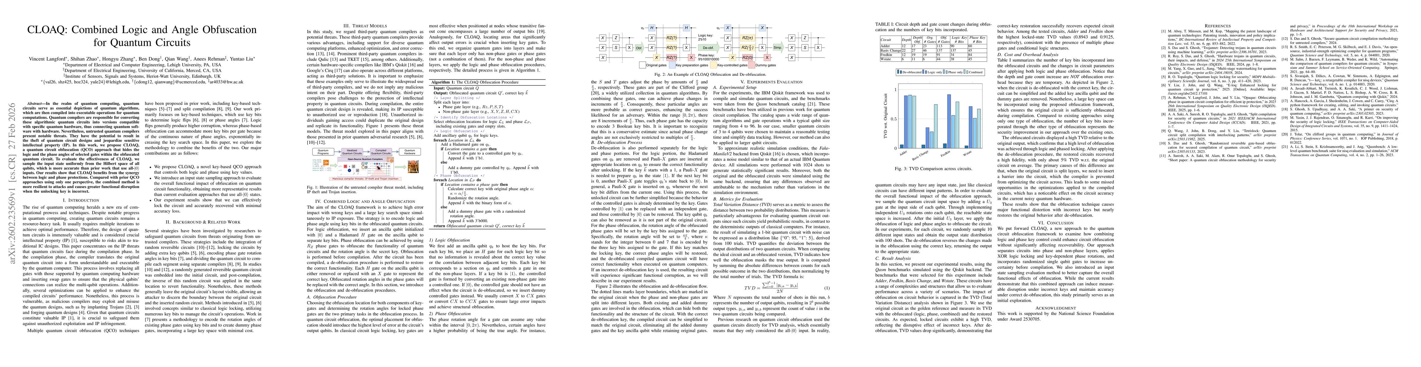 Thumbnail for CLOAQ: Combined Logic and Angle Obfuscation for Quantum Circuits