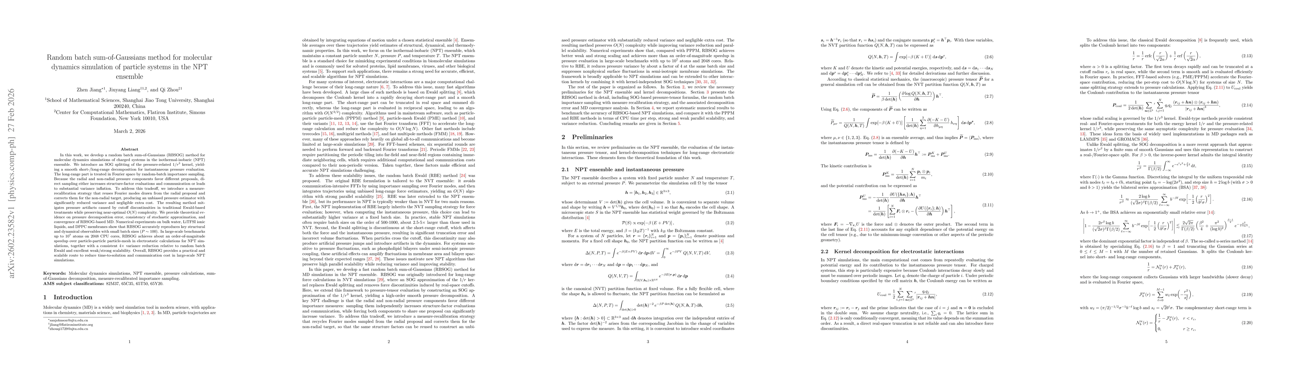 Thumbnail for Random batch sum-of-Gaussians method for molecular dynamics simulation of particle systems in the NPT ensemble