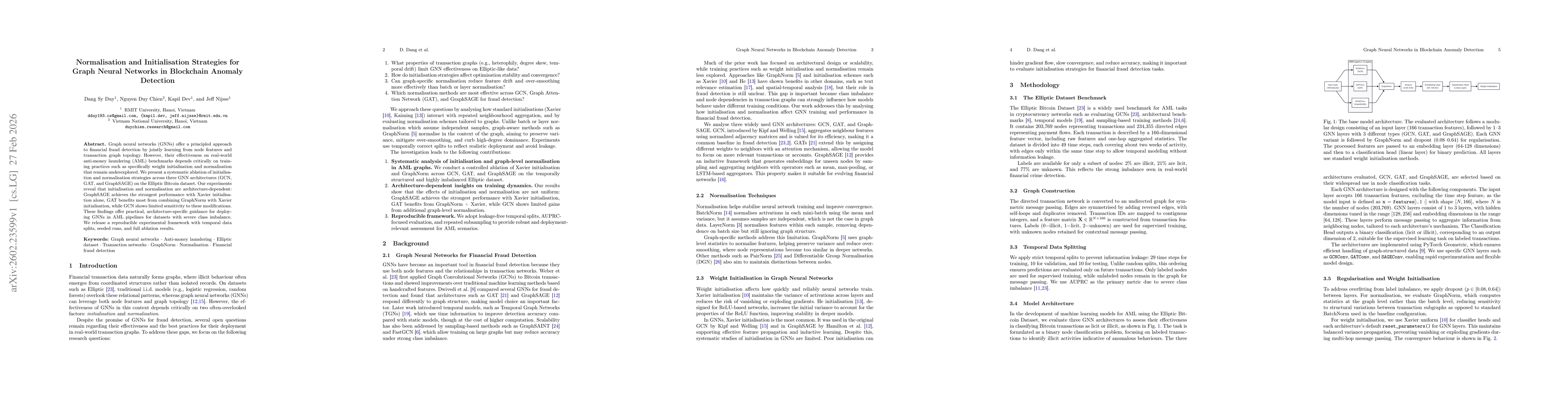 Thumbnail for Normalisation and Initialisation Strategies for Graph Neural Networks in Blockchain Anomaly Detection