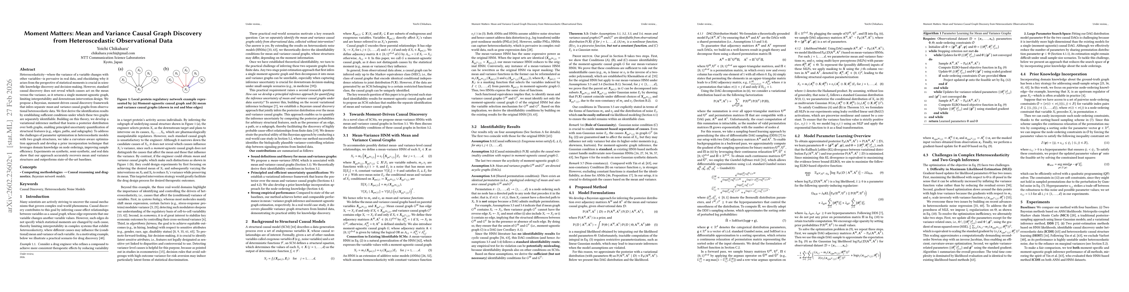 Thumbnail for Moment Matters: Mean and Variance Causal Graph Discovery from Heteroscedastic Observational Data