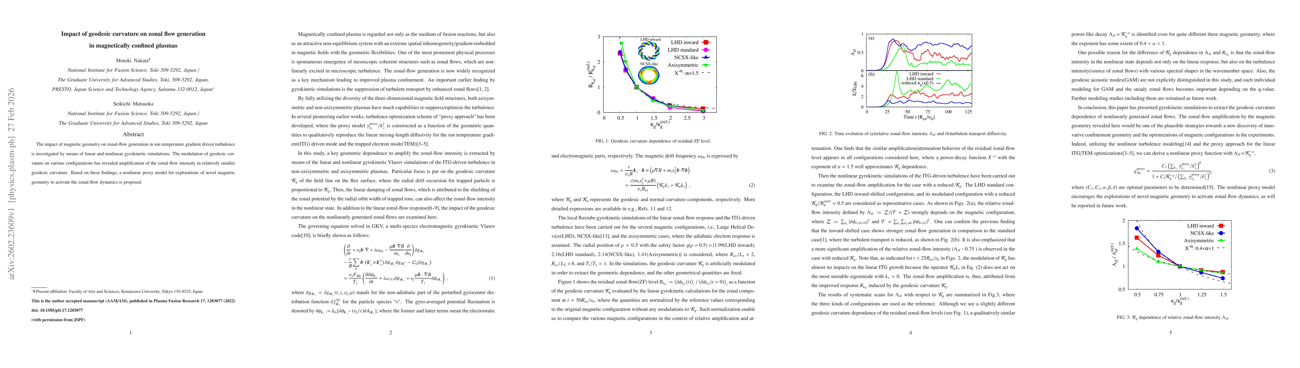 Thumbnail for Impact of geodesic curvature on zonal flow generation in magnetically confined plasmas