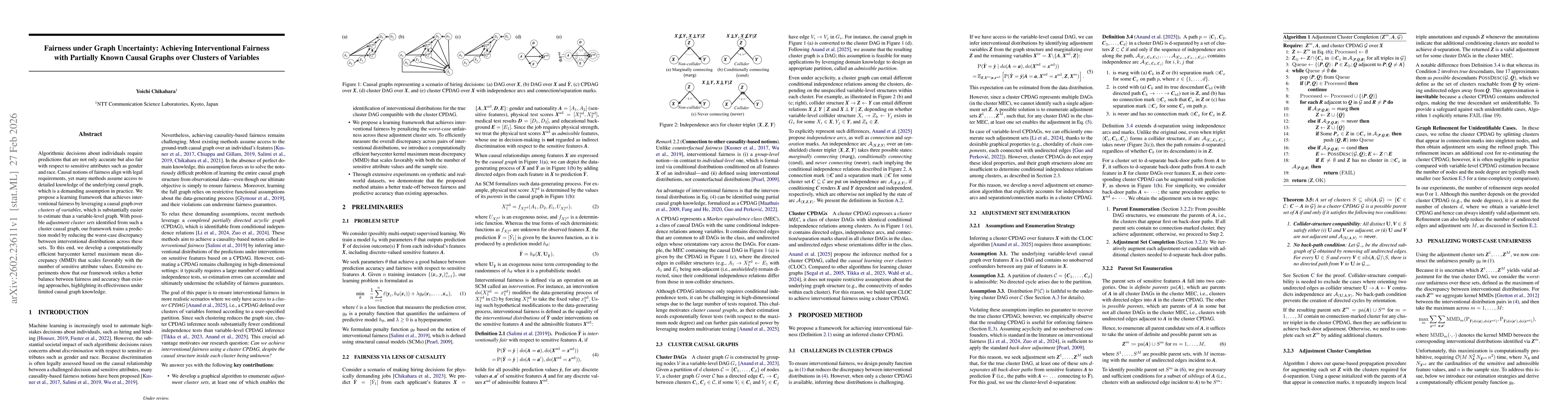 Thumbnail for Fairness under Graph Uncertainty: Achieving Interventional Fairness with Partially Known Causal Graphs over Clusters of Variables