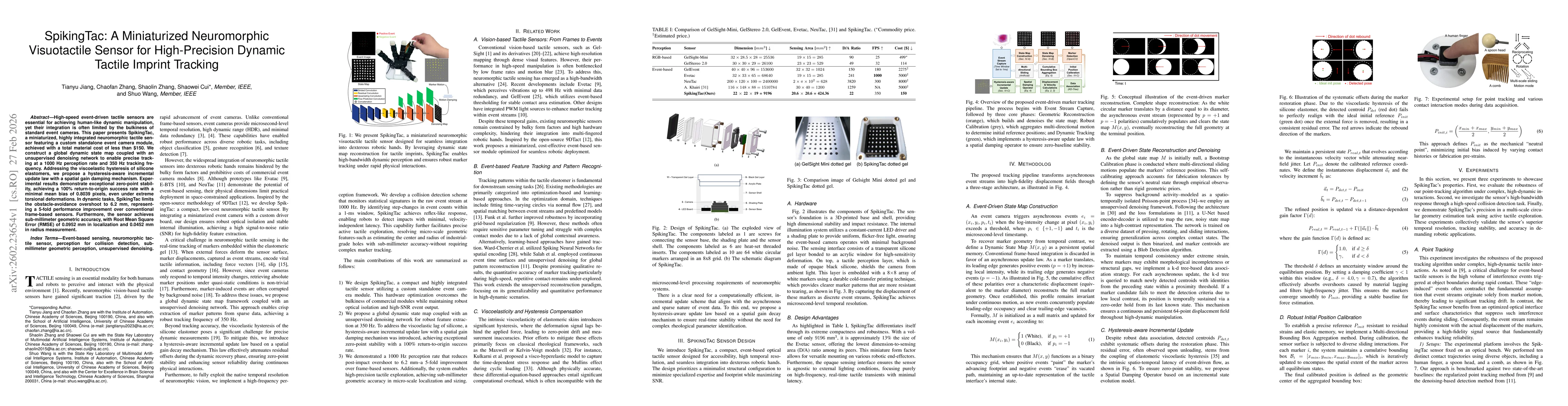 Thumbnail for SpikingTac: A Miniaturized Neuromorphic Visuotactile Sensor for High-Precision Dynamic Tactile Imprint Tracking
