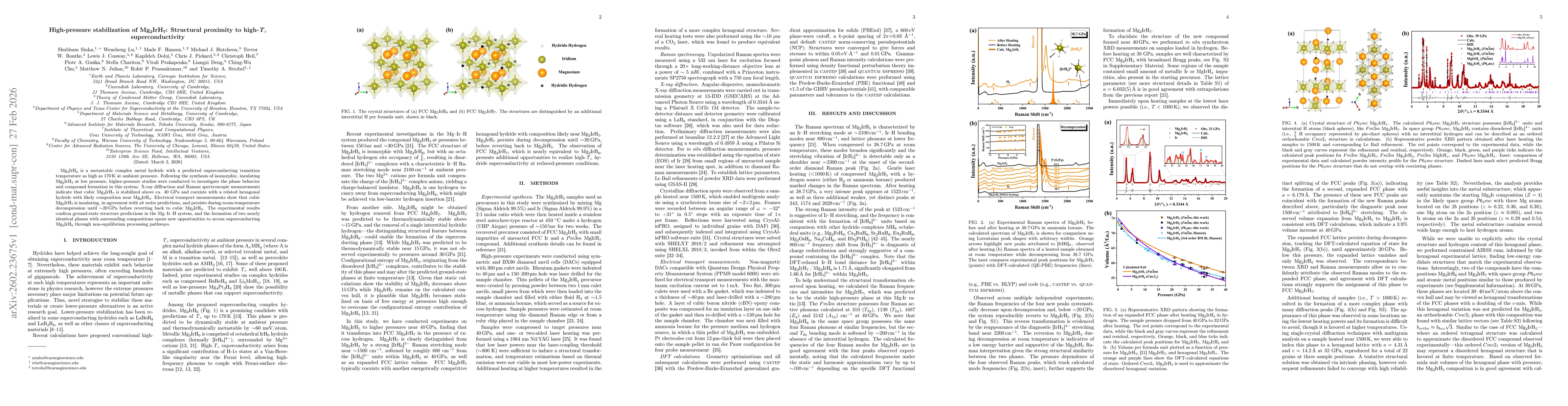 Thumbnail for High-pressure stabilization of Mg2IrH7: Structural proximity to high-Tc superconductivity