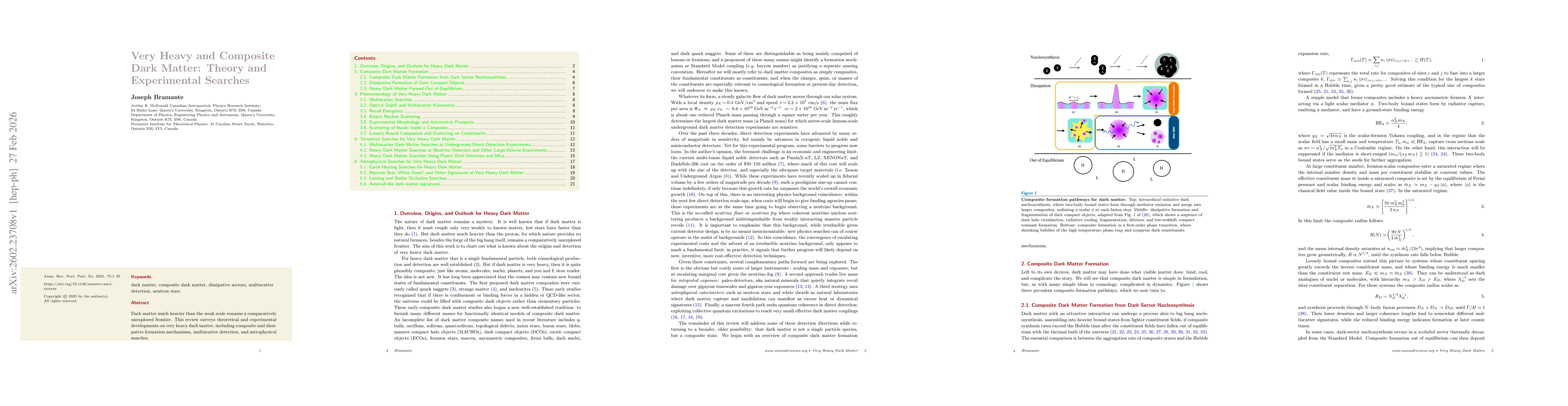 Thumbnail for Very Heavy and Composite Dark Matter: Theory and Experimental Searches