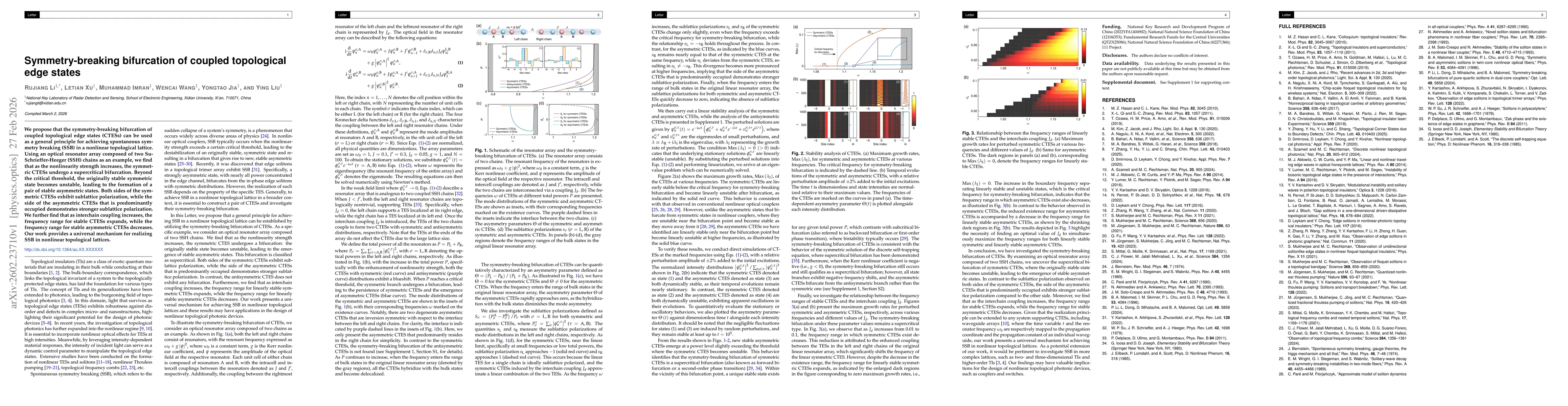 Thumbnail for Symmetry-breaking bifurcation of coupled topological edge states