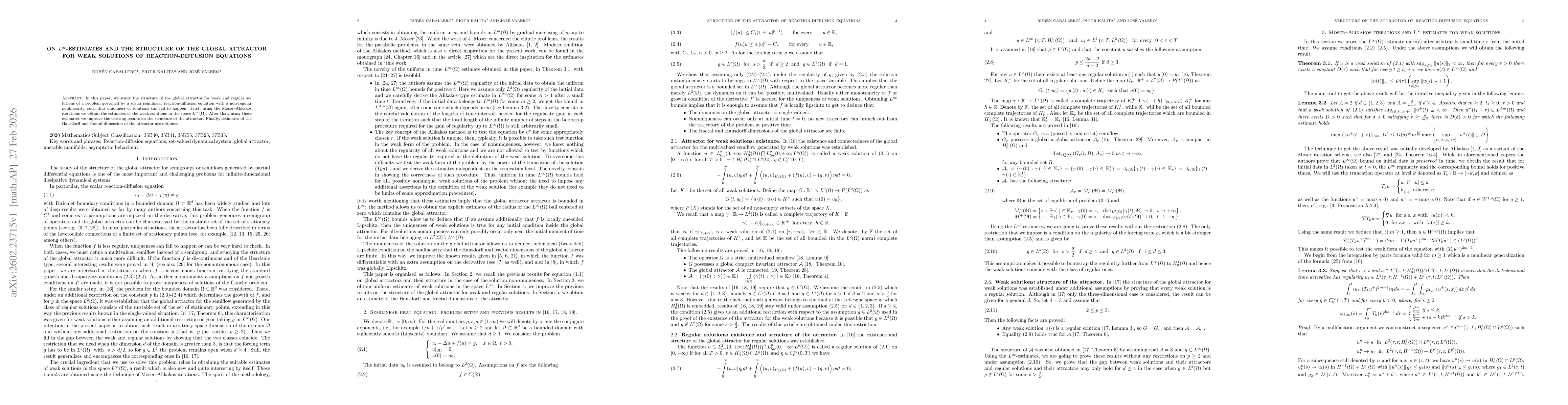 Thumbnail for On $L^{\infty }$-estimates and the structure of the global attractor for weak solutions of reaction-diffusion equations