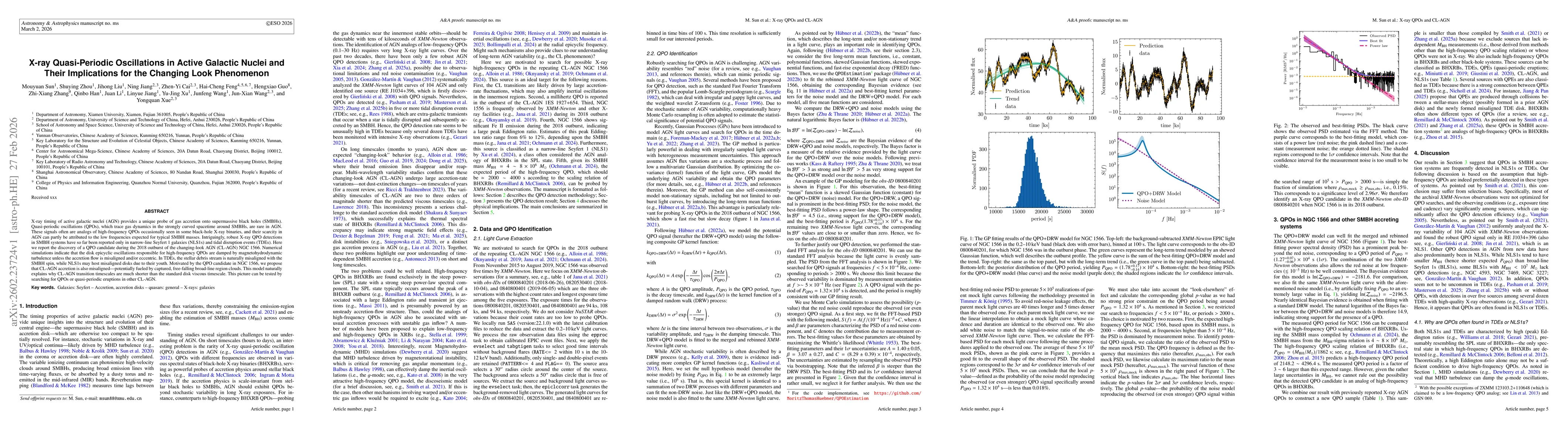 Thumbnail for X-ray Quasi-Periodic Oscillations in Active Galactic Nuclei and Their Implications for the Changing Look Phenomenon