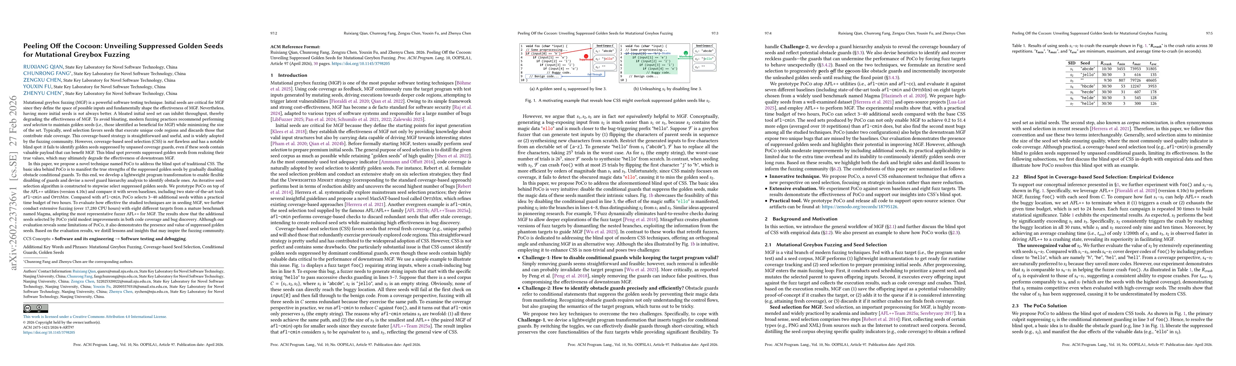 Thumbnail for Peeling Off the Cocoon: Unveiling Suppressed Golden Seeds for Mutational Greybox Fuzzing