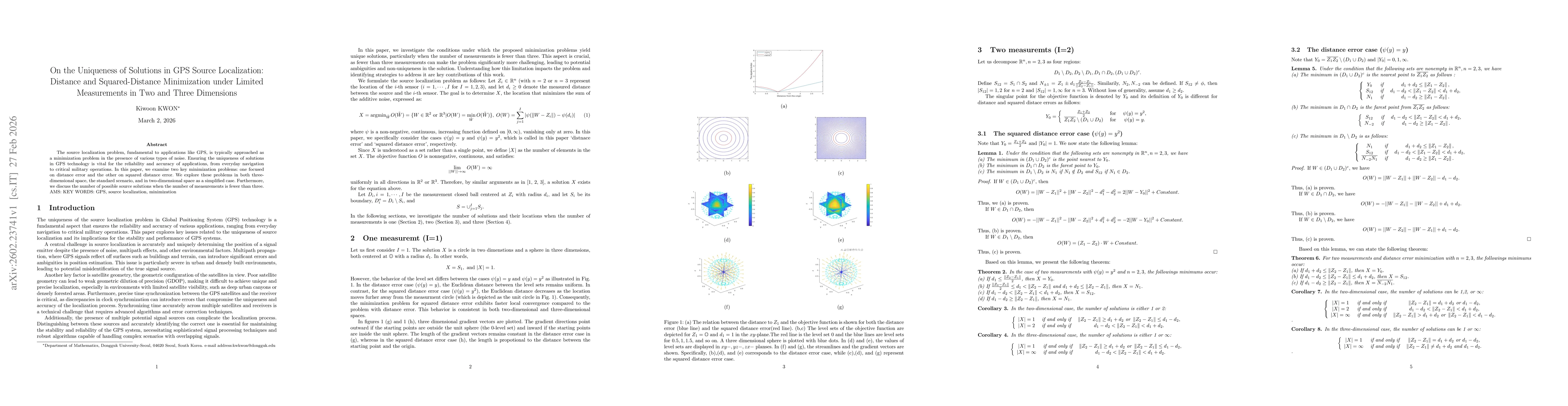Thumbnail for On the Uniqueness of Solutions in GPS Source Localization: Distance and Squared-Distance Minimization under Limited Measurements in Two and Three Dimensions
