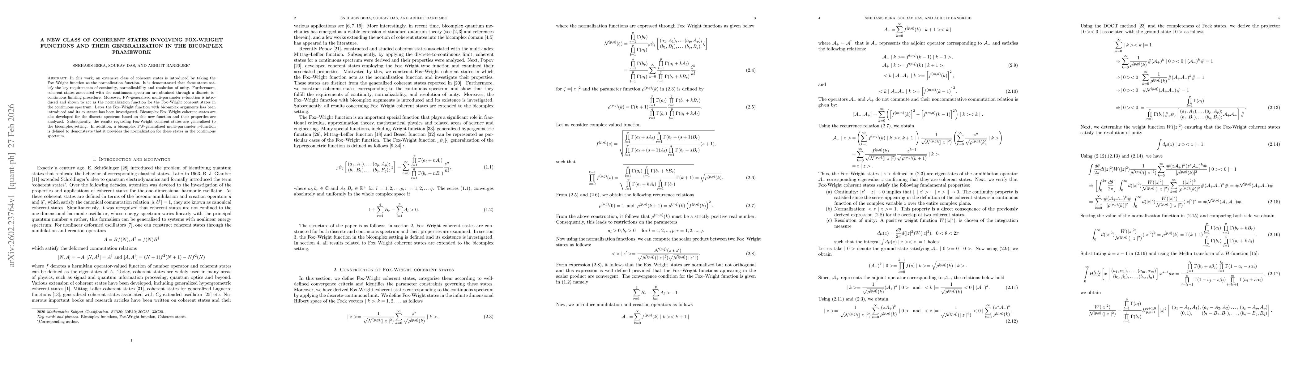 Thumbnail for A new class of coherent states involving Fox-Wright functions and their generalization in the bicomplex framework