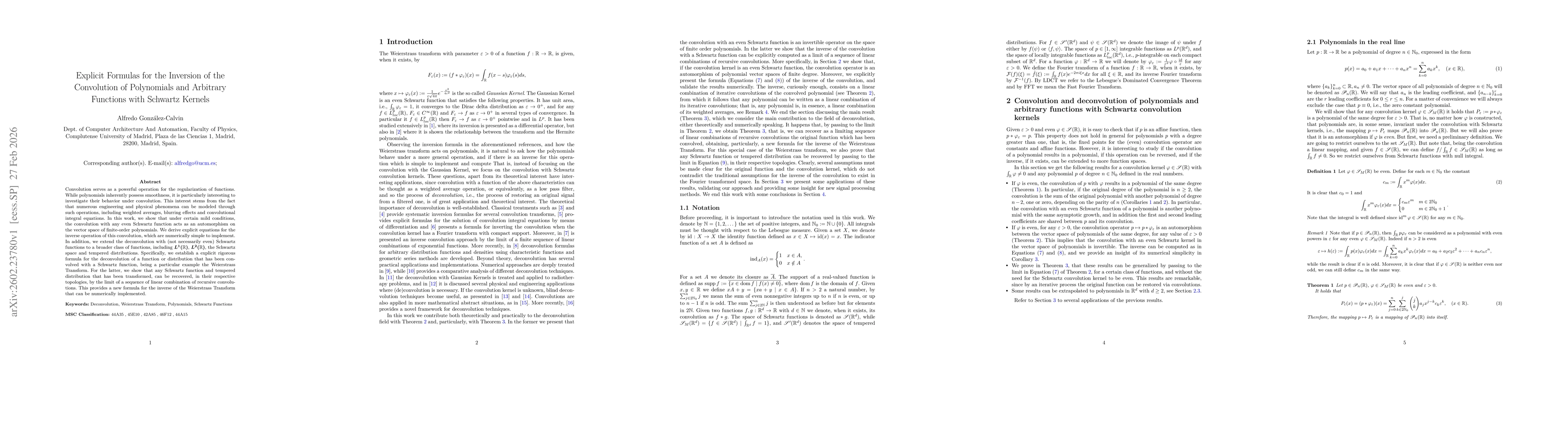 Thumbnail for Explicit Formulas for the Inversion of the Convolution of Polynomials and Arbitrary Functions with Schwartz Kernels
